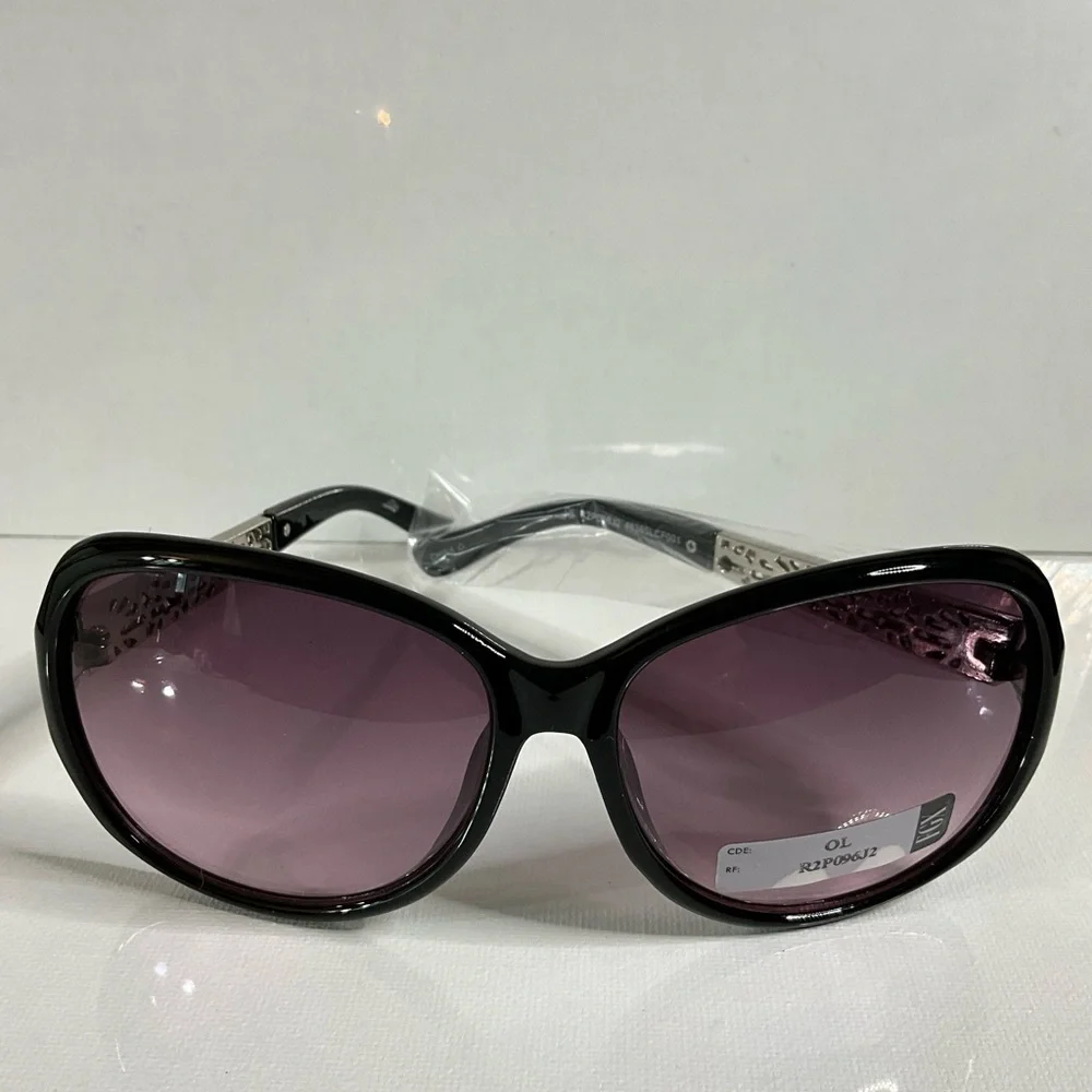 FGX Women's Sunglasses with Black Frame and Purple Lenses